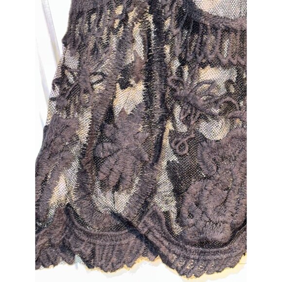 Ultrapink Black Lace Midi Dress With Sheer Floral Pattern & Lining - Picture 8 of 13